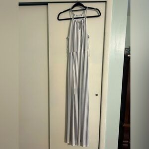 Black and white striped jumpsuit